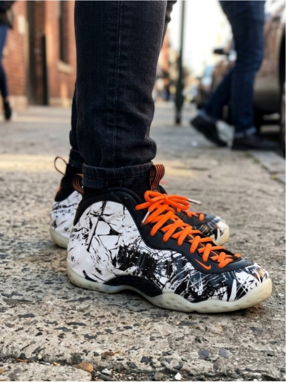 Nike Air Foamposite One Shattered Backboard Black White Shoes Size 5.5 Youth 7 W
